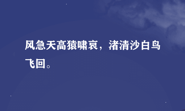 风急天高猿啸哀，渚清沙白鸟飞回。