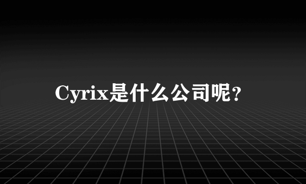 Cyrix是什么公司呢？