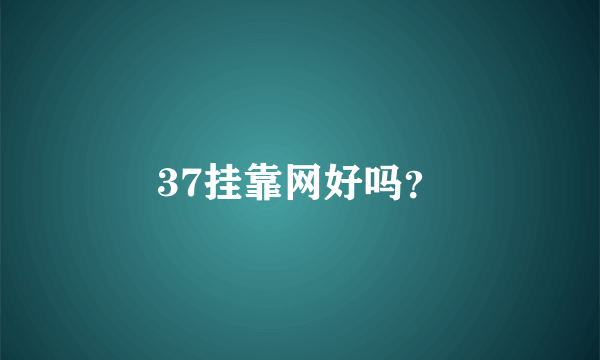 37挂靠网好吗？