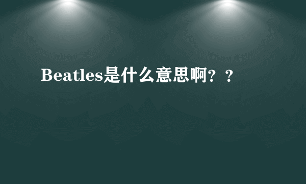 Beatles是什么意思啊？？