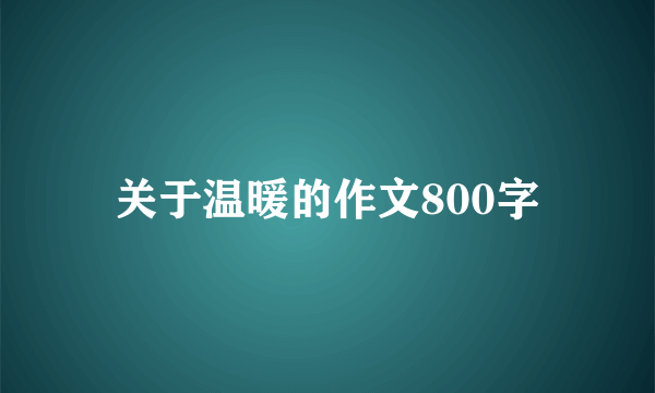 关于温暖的作文800字