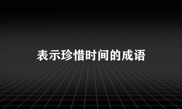 表示珍惜时间的成语