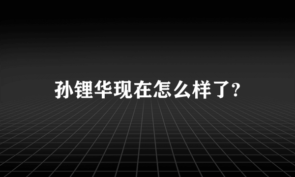 孙锂华现在怎么样了?