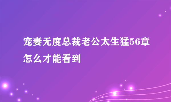 宠妻无度总裁老公太生猛56章怎么才能看到