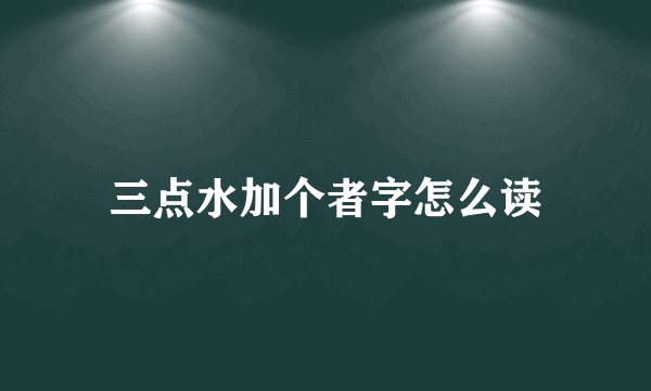 三点水加个者字怎么读