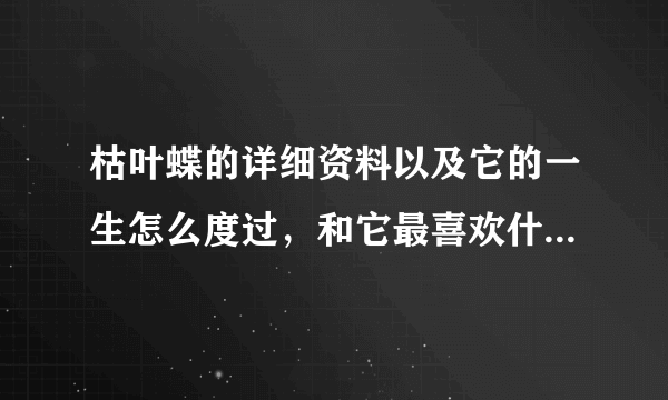 枯叶蝶的详细资料以及它的一生怎么度过，和它最喜欢什么，最害怕什么？如题 谢谢了