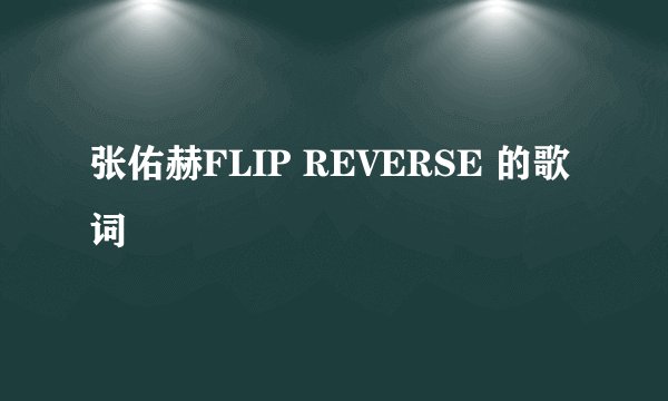 张佑赫FLIP REVERSE 的歌词