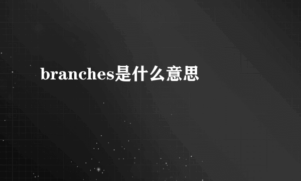 branches是什么意思