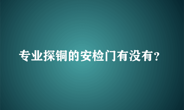 专业探铜的安检门有没有？