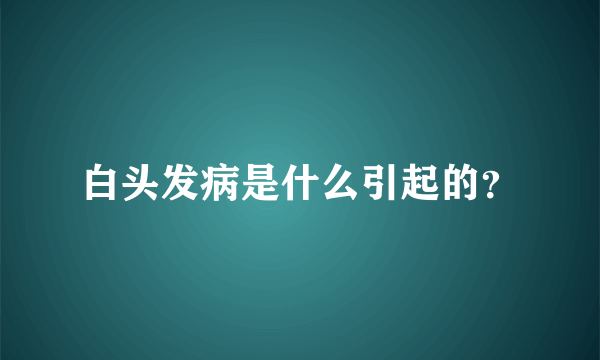 白头发病是什么引起的？