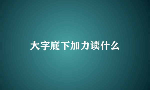 大字底下加力读什么