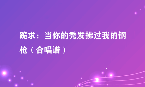 跪求：当你的秀发拂过我的钢枪（合唱谱）