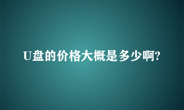 U盘的价格大概是多少啊?