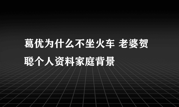 葛优为什么不坐火车 老婆贺聪个人资料家庭背景