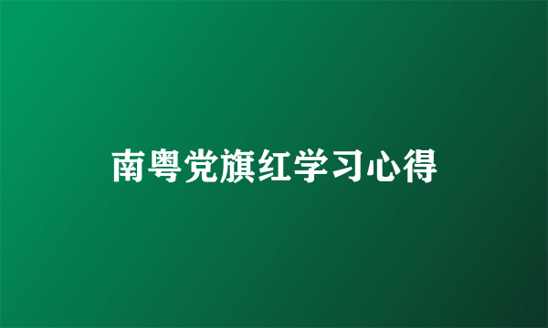 南粤党旗红学习心得