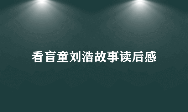 看盲童刘浩故事读后感