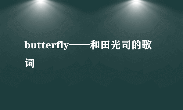 butterfly——和田光司的歌词