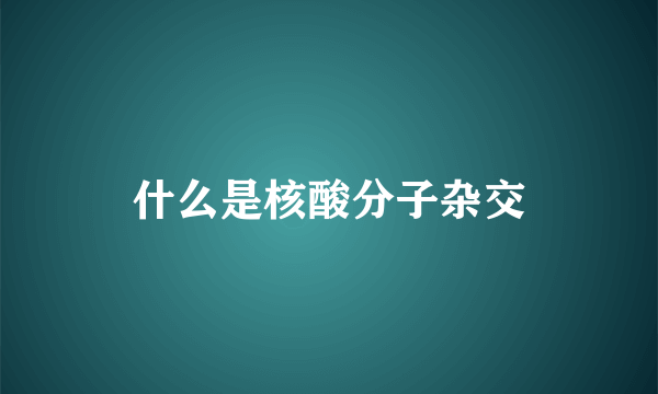 什么是核酸分子杂交