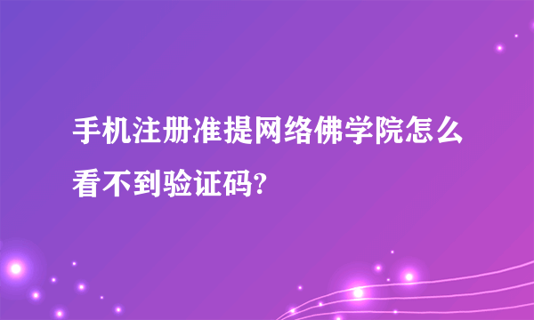 手机注册准提网络佛学院怎么看不到验证码?