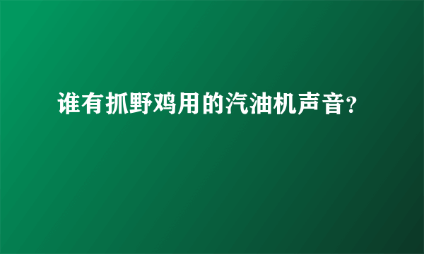 谁有抓野鸡用的汽油机声音？