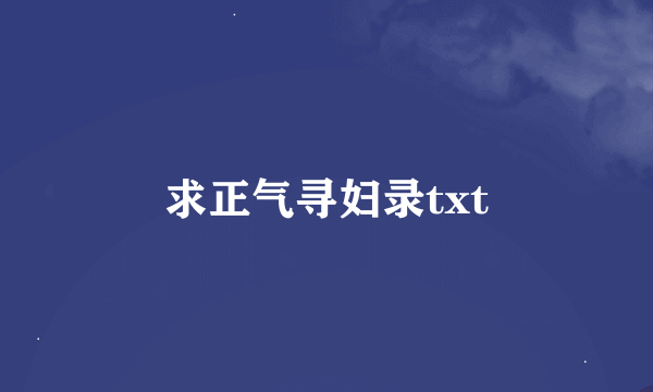 求正气寻妇录txt