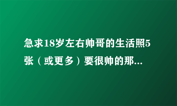 急求18岁左右帅哥的生活照5张（或更多）要很帅的那种、谢谢、