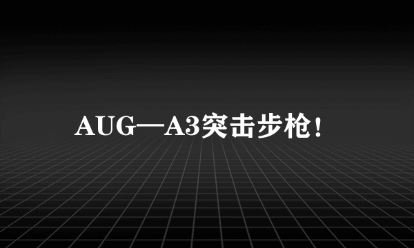 AUG—A3突击步枪！