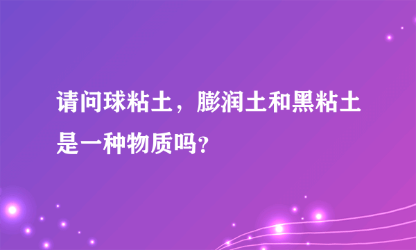 请问球粘土，膨润土和黑粘土是一种物质吗？