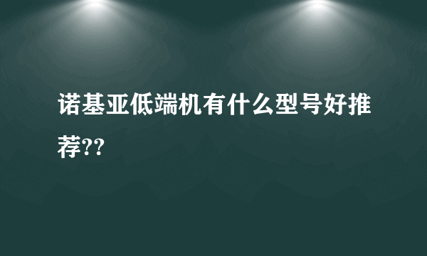 诺基亚低端机有什么型号好推荐??