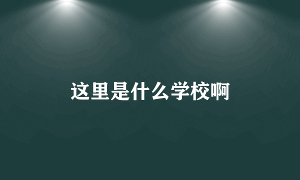 这里是什么学校啊