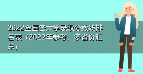 大学分数线排名2022