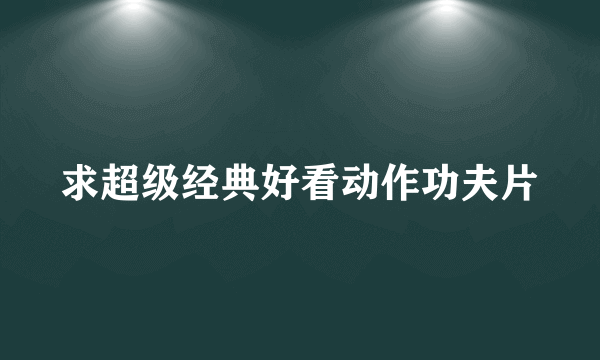 求超级经典好看动作功夫片