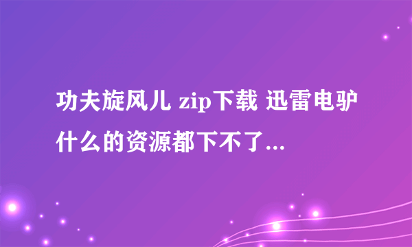 功夫旋风儿 zip下载 迅雷电驴什么的资源都下不了~~~哪位大侠知道....