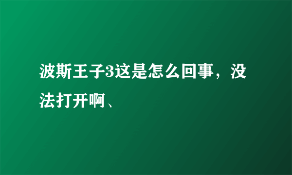 波斯王子3这是怎么回事，没法打开啊、