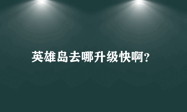 英雄岛去哪升级快啊？