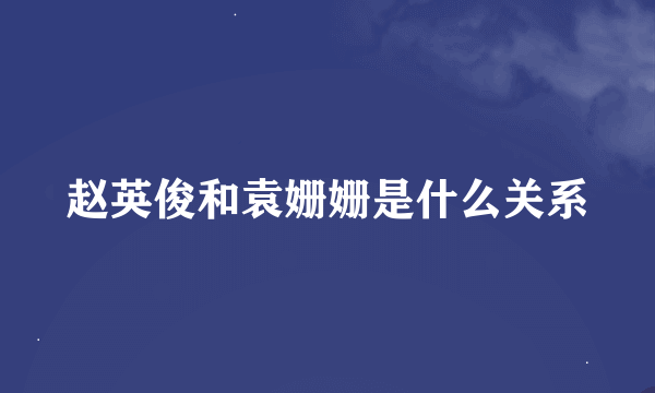 赵英俊和袁姗姗是什么关系