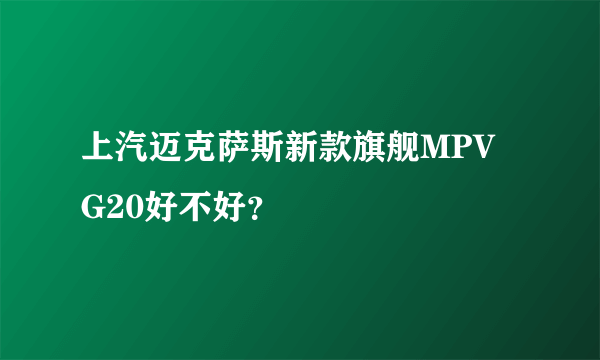 上汽迈克萨斯新款旗舰MPV G20好不好？