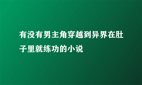 有没有男主角穿越到异界在肚子里就练功的小说