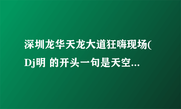 深圳龙华天龙大道狂嗨现场(Dj明 的开头一句是天空一朵一朵雪花，刺进我心头。是什么歌名啊？