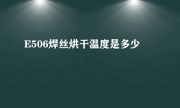 E506焊丝烘干温度是多少