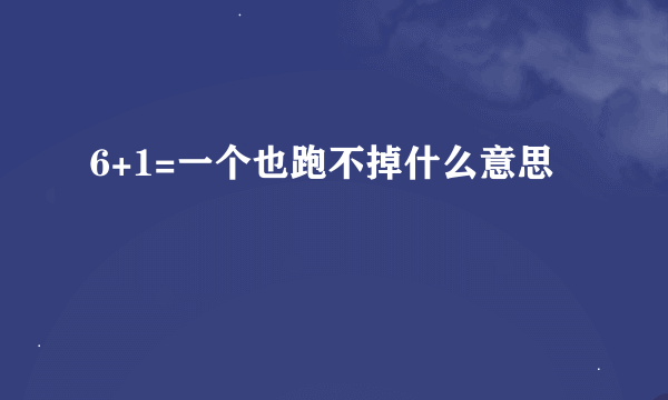 6+1=一个也跑不掉什么意思