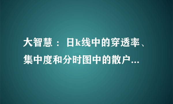 大智慧 ：日k线中的穿透率、集中度和分时图中的散户跟风系数、盘口能量的含义大神们帮帮忙