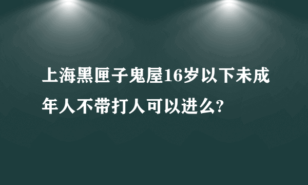 上海黑匣子鬼屋16岁以下未成年人不带打人可以进么?