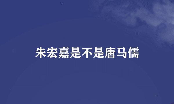 朱宏嘉是不是唐马儒