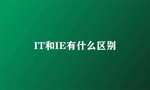 IT和IE有什么区别