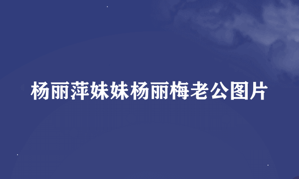 杨丽萍妹妹杨丽梅老公图片