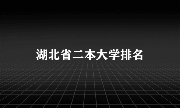 湖北省二本大学排名