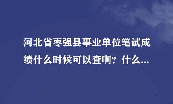 河北省枣强县事业单位笔试成绩什么时候可以查啊？什么时候面试