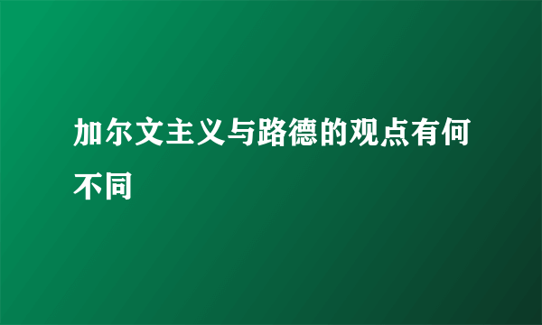 加尔文主义与路德的观点有何不同