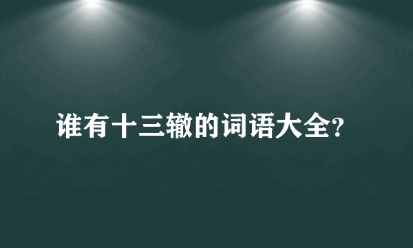 谁有十三辙的词语大全？